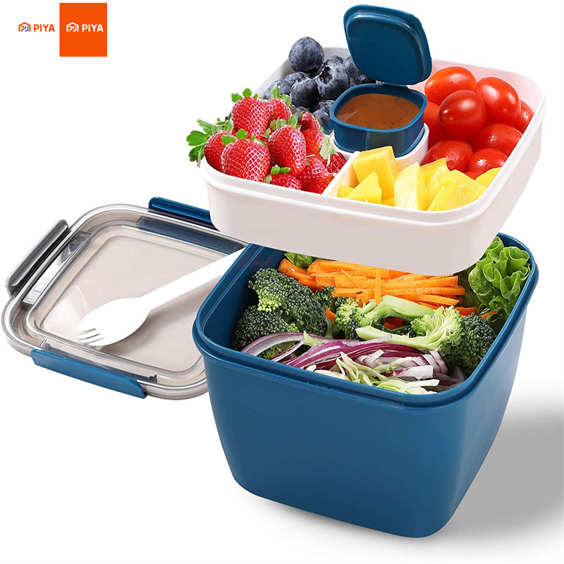 Food Xxl - Contenitore per insalata portatile, insalatiera, 2