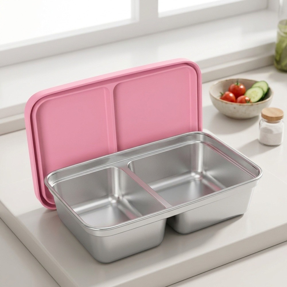 Food Snacks For Toddlers - Contenitore per Pranzo in Acciaio Inox