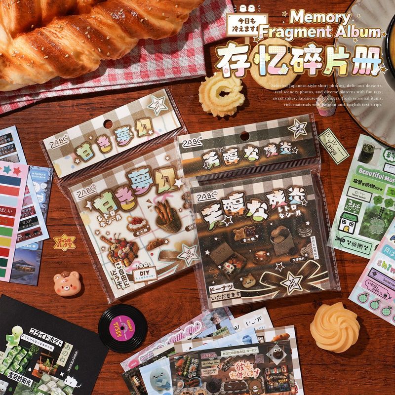 Junk Food Snacks - 30 Adesivi Vintage per Snack, Etichette