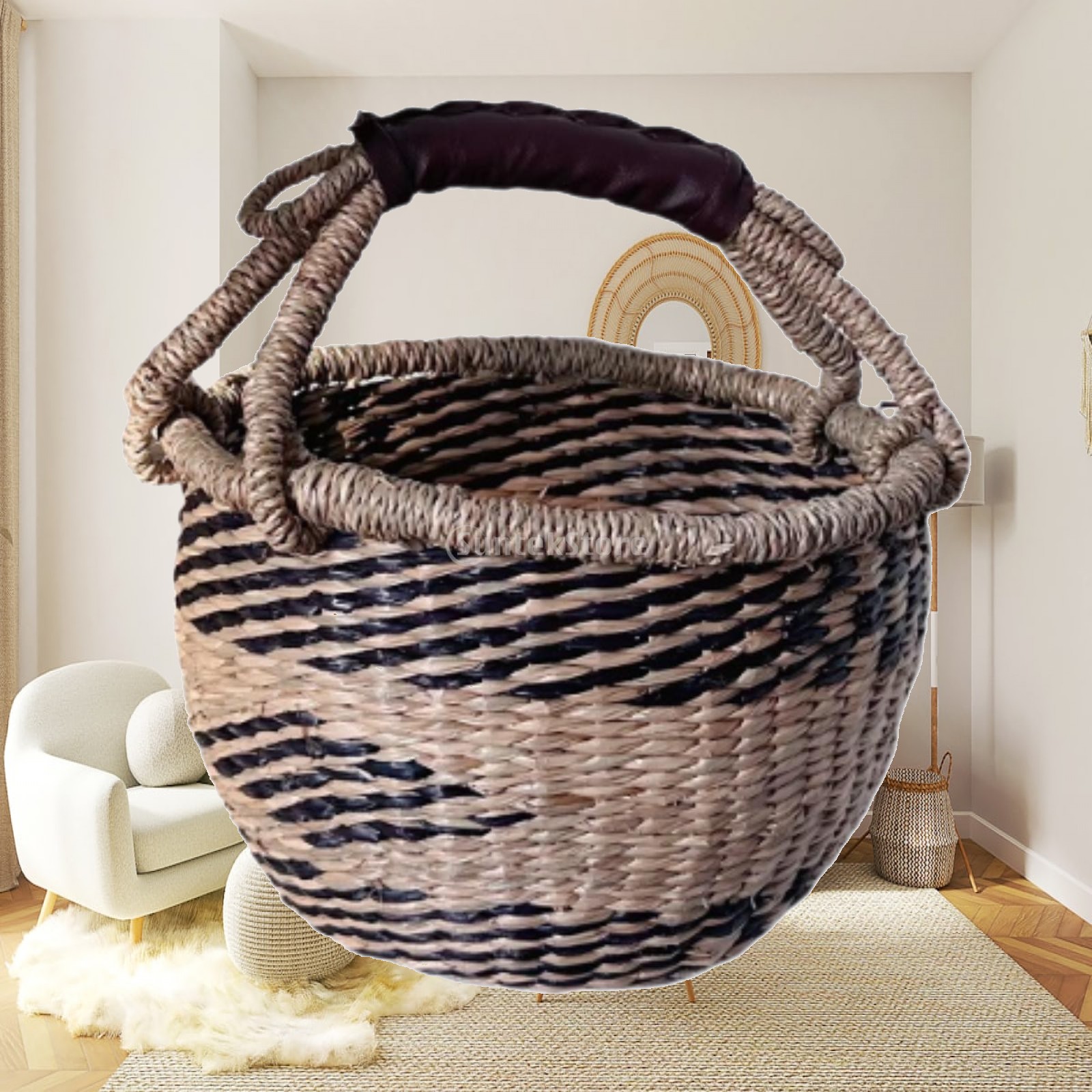 Food Snacks Basket - Cesto da picnic intrecciato a mano,