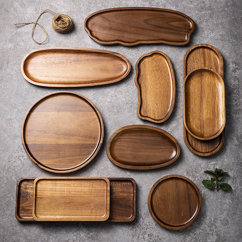 Food In Japanese Snacks - Stoviglie Vassoio per alimenti in legno