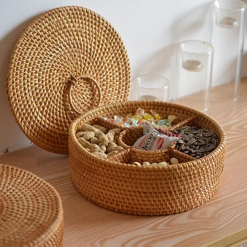 Scatola in Rattan Naturale a 5 - Food Snacks Basket recensione e prezzo