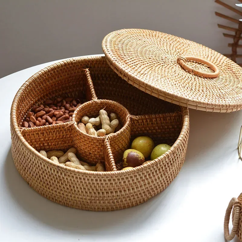 Scatola in Rattan Naturale a 5 - Food Snacks Basket recensione e prezzo