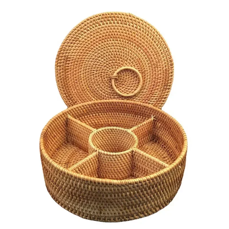Scatola in Rattan Naturale a 5 - Food Snacks Basket recensione e prezzo