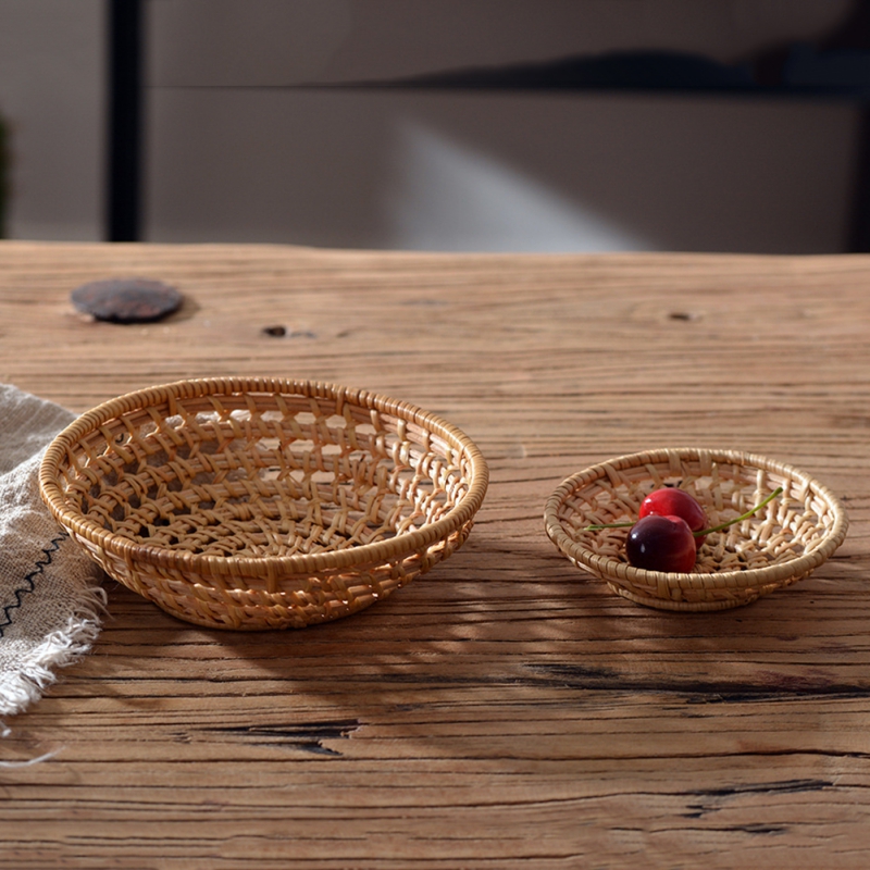 Vassoio rotondo in rattan di b - Food Snacks Basket recensione e prezzo
